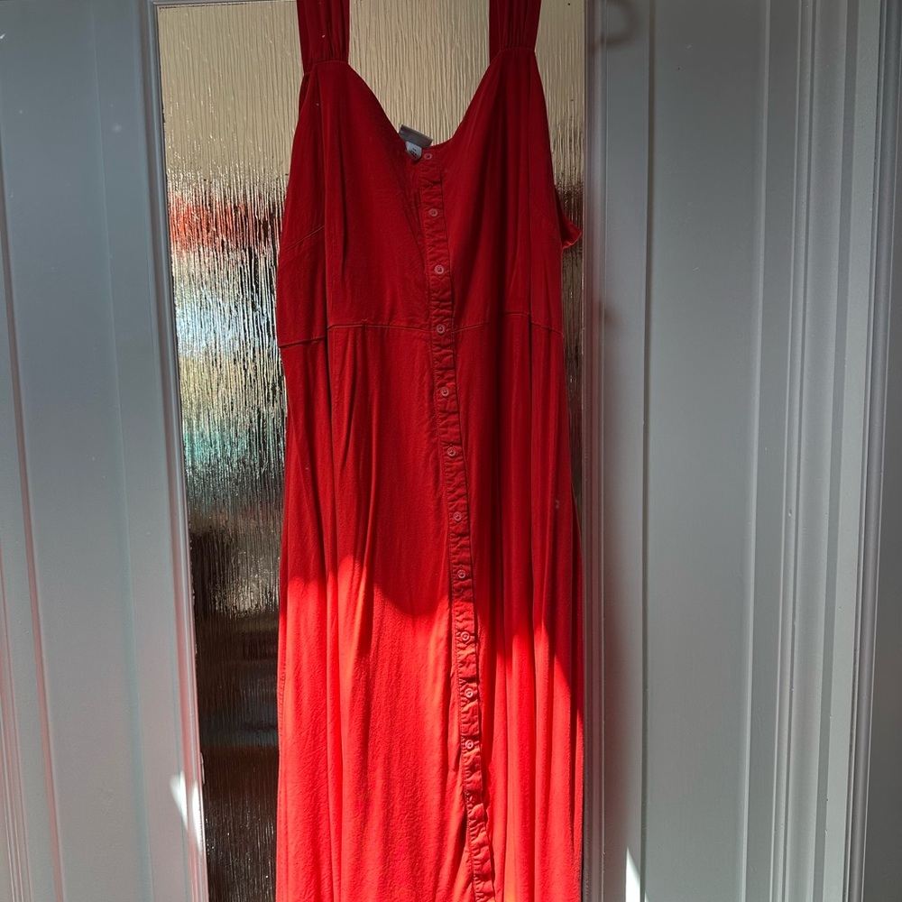 Ava & Viv Red Buttoned Maxi Sundress